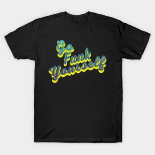 Go Funk Yourself Blue Statement Graphic T-Shirt